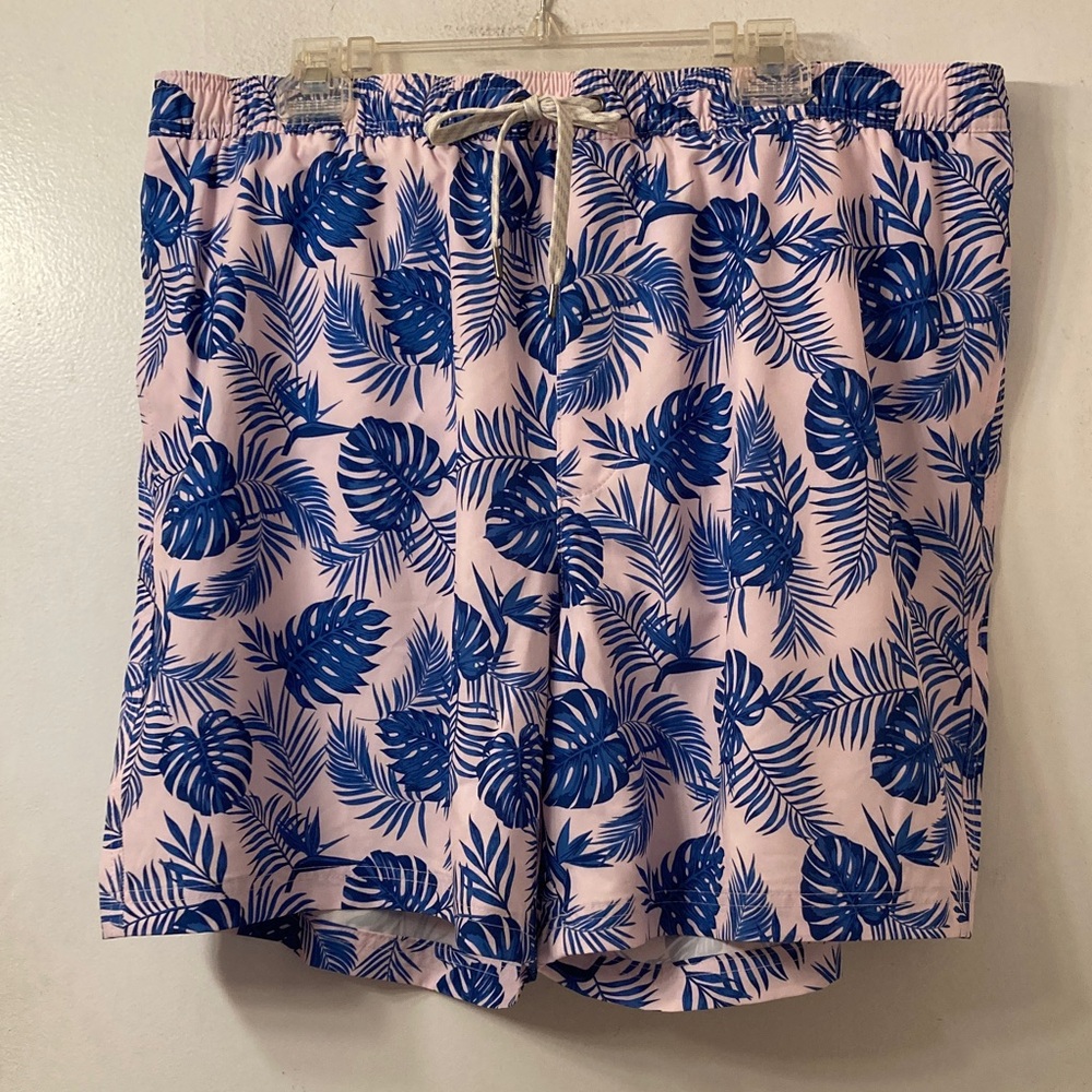NWT Sonoma Blue Leaf Print Swim Trunks